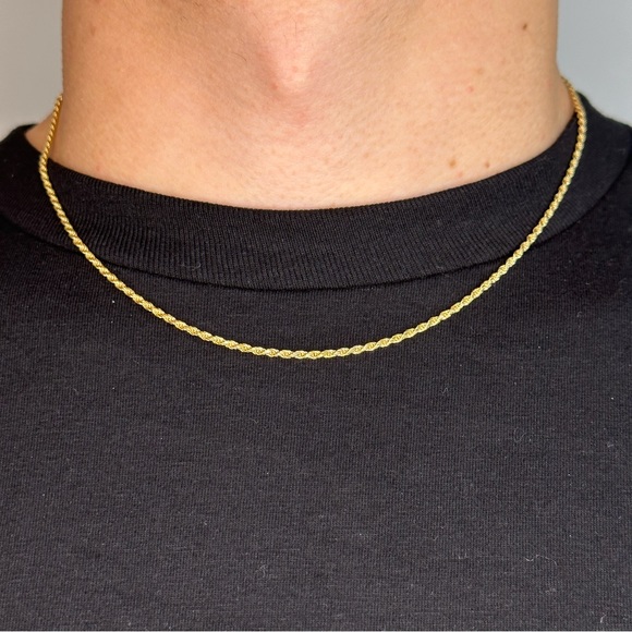 Accessories Gold Chain 14k Gold Vermeil Rope Chain 2mm 18 Inches